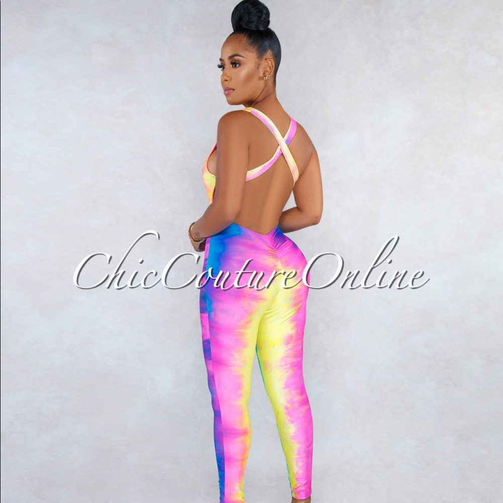 Colorful tie die bodysuit